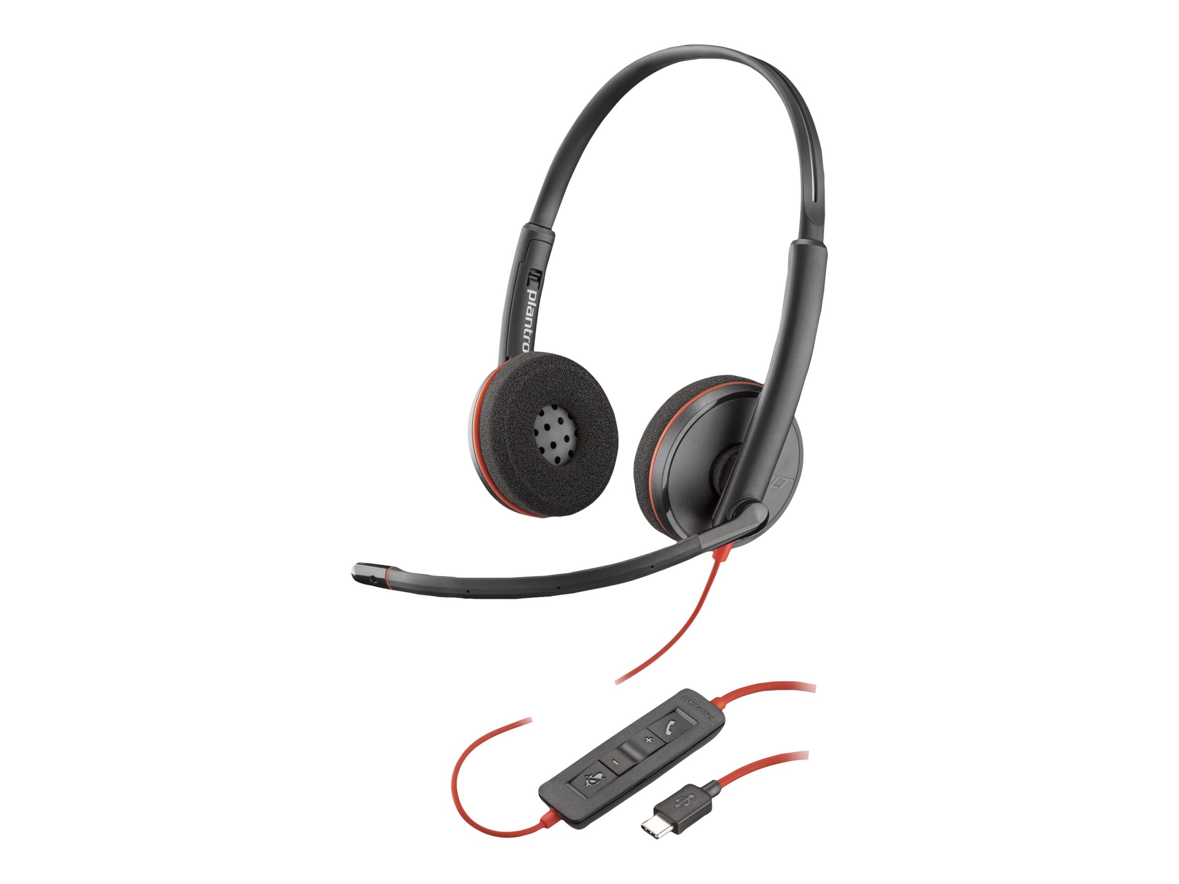 HP Poly Blackwire 3220 Stereo USB-C Headset +USB-C/A Adapter Bulk