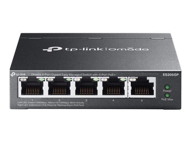 TP-LINK Switch 5x GE ES205GP 4-Port PoE+