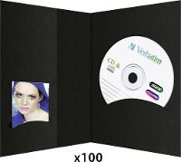 DAIBER 1x100 Daiber Passbildmappen m. CD-Rom-Fach bis 10x15 schwarz (6613)