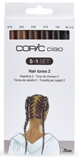 COPIC Marker ciao, 5+1 Set "Hair Tones 2