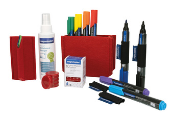 magnetoplan Whiteboard Essentials Kit, rot