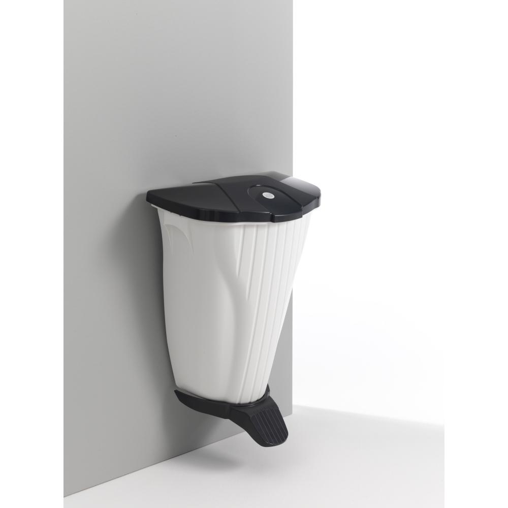 Wall-UP 50 Liter Wandabfalleimer weiß, mit anthrazitfarbigem Pedal | mit anthrazitfarbigem Deckel 