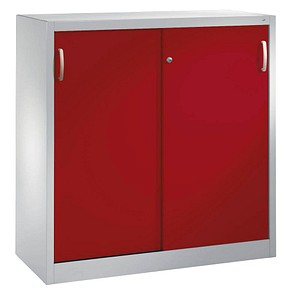 CP C 2000 Acurado Schiebetürenschrank lichtgrau, rubinrot 2 Fachböden 120,0 x 40,0 x 120,0 cm