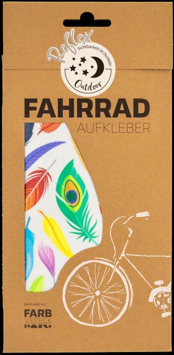 Fahrradaufkleber bunte Federn