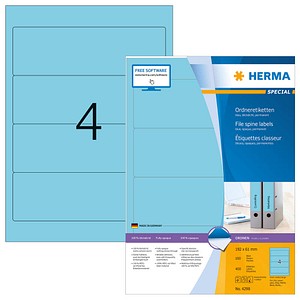 HERMA Ordneretiketten A4 blau 192x61 mm Papier opak 400 St.