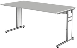 kerkmann Schreibtisch Form 4, (B)1.800 mm, lichtgrau