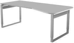 kerkmann PC-Schreibtisch Form 5, Bügel-Gestell, lichtgrau