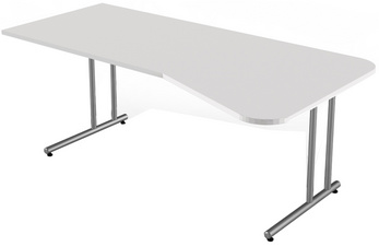 kerkmann PC-Schreibtisch Start Up, C-Fuß-Gestell, lichtgrau