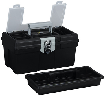  16, PP, schwarz unbestückt, Fächer für Kl