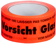 SMARTBOXPRO Signalklebeband "Vorsicht Glas!", rot, aus PP