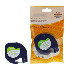 rillstab Schriftbandkassette Papier, schwarz/weiß, 12mm x 4m