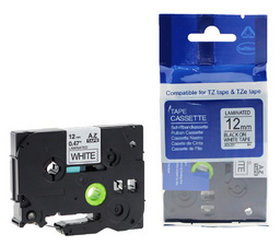 rillstab Schriftbandkassette weiß/schwarz, 12 mm x 8 m