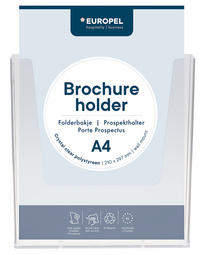 EUROPEL Wand-Prospekthalter, A4 hoch, 1 Fach, glasklar