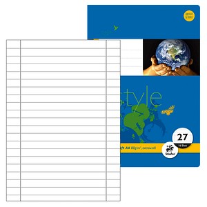 10 Staufen® Schulhefte Lineatur 27 liniert DIN A4 Innen- und Außenrand, 16 Blatt