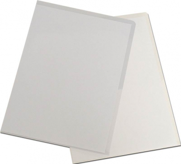 Sichthüllen / Aktenhüllen / Dokumentenhüllen A4, 150my, aus PP, mit Daumenaussparung, oben und seitlich offen, Farbe: transparent genarbt - 100 Stück