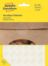 AVERY Zweckform Verschluss-Etiketten, 18 mm, transparent