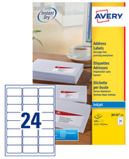 AVERY Etiquette d'adresse Jet d'encre, 99,1 x 38,1 mm, blanc