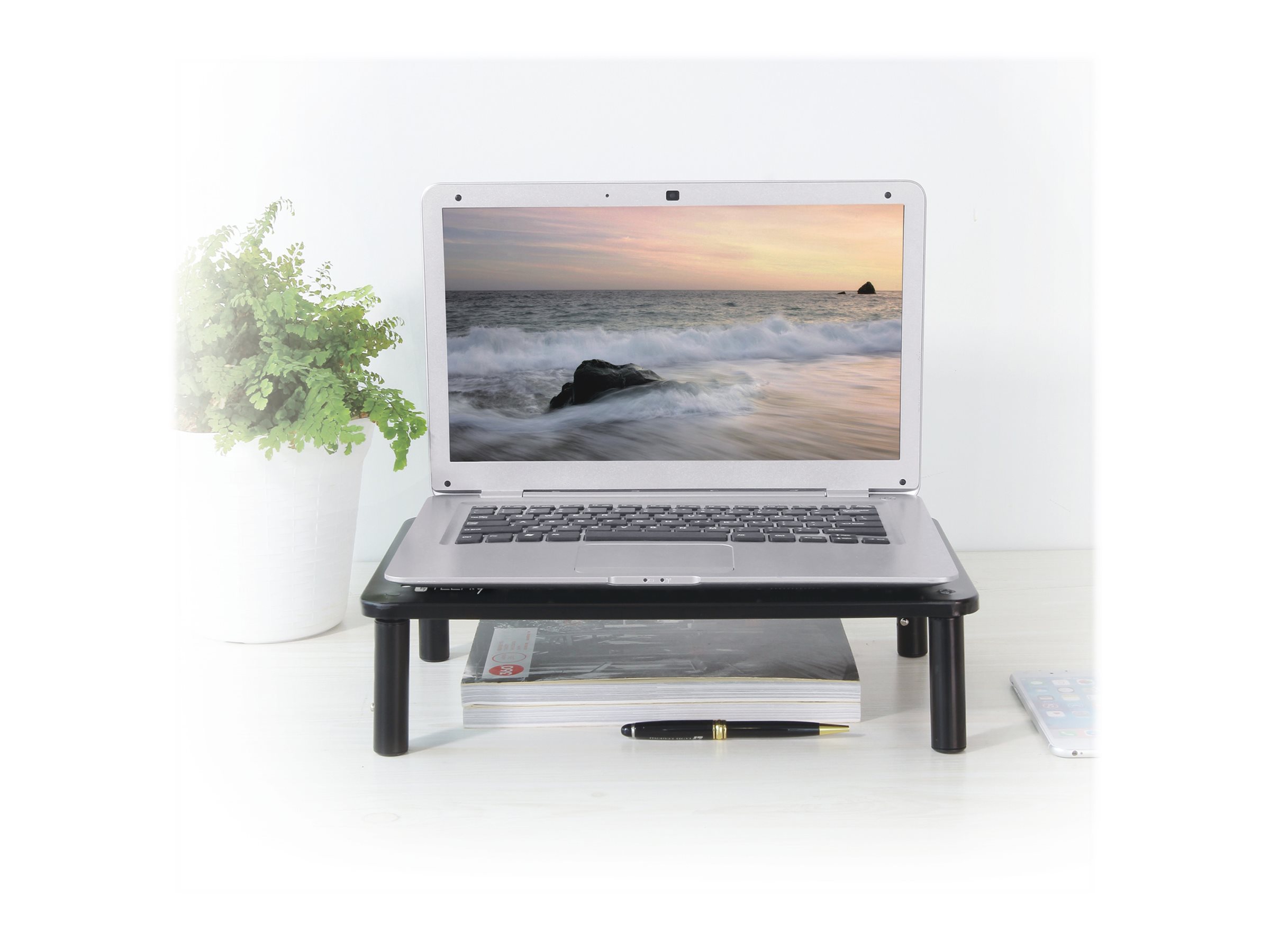 TECHLY Monitor / Laptop Ablagetisch, schwarz, 370x235x120 mm