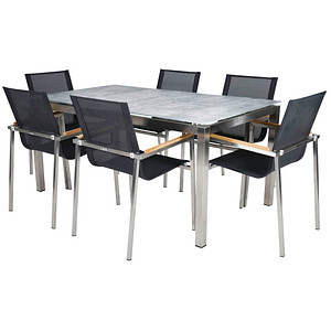 greemotion Sitzgruppe Sydney / silber Textilene, Metall, 7-teilig