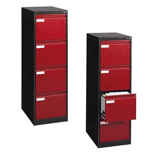 CP C 2000 Acurado Hängeregistraturschrank rubinrot, anthrazit mit 4 Schubladen 43,3 x 59,0 x 135,7 cm