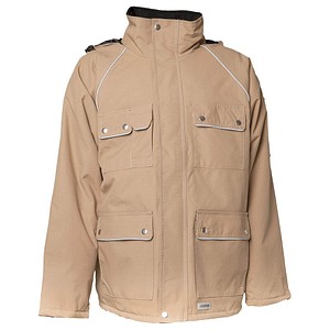 PLANAM® unisex Parka CANVAS 320 khaki, schwarz Größe 3XL