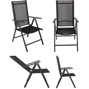 4 VCM Gartenstühle anthrazit