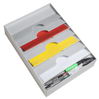 PAPERFLOW Schubladeneinsatz, 6 Fächer, grau aus Polystyrol, Achsabstand: 330 mm