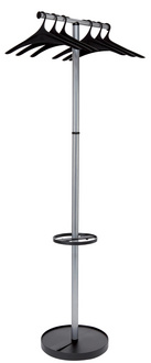 MAUL Garderobenständer Wavy-2 mit Schirmständer Silber, Schwarz 9405390 (940539