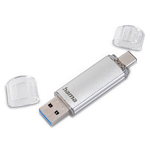 HAMA FlashPen "C-Laeta", Type-C USB 3.1/USB 3.0, 16GB, 70 MB/s, Silber