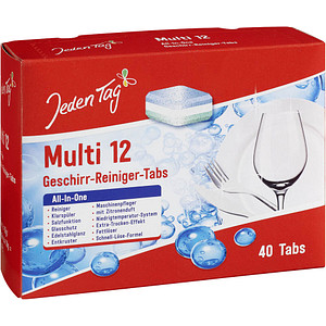 Jeden Tag Spülmaschinentabs Multi 12, 40 Tabs à 20 g, Karton Jeden Tag Spülmaschinentabs Multi 12, 40 Tabs à 20 g, Karton