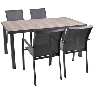 Garden Pleasure Sitzgruppe Rana grau / anthrazit Kunststoff, Metall, 5-teilig