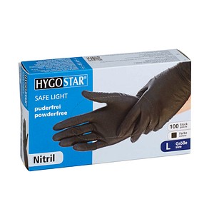 HYGOSTAR Nitril-Handschuh "DARK", L, schwarz, puderfrei