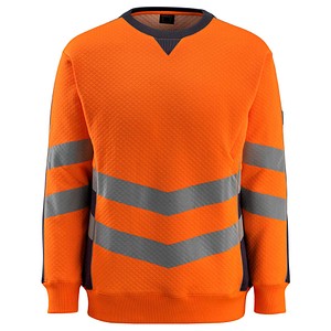 MASCOT® unisex Warnschutz-Langarmshirt Wigton  orange, schwarzblau Größe 4XL