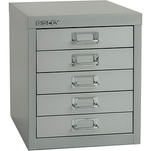BISLEY MultiDrawer™ L125 Schubladenschrank silber mit 5 Schubladen 27,9 x 38,0 x 32,5 cm