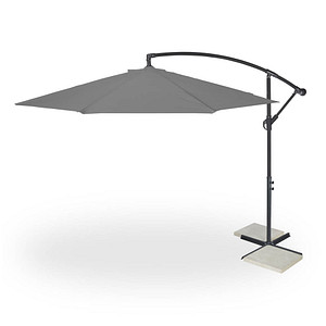 relaxdays Sonnenschirm rund grau