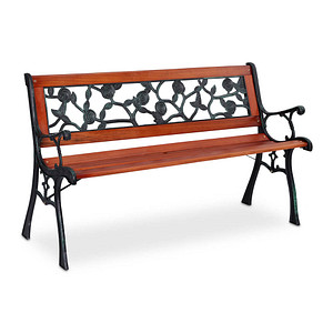 relaxdays Gartenbank 10036070_0 rotbraun/schwarz Metall 125,0 cm