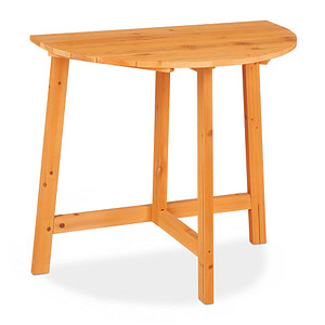 relaxdays Gartentisch natur halbrund 80,0 x 50,0 x 74,0 cm