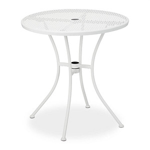 relaxdays Gartentisch weiß rund 72,0 cm
