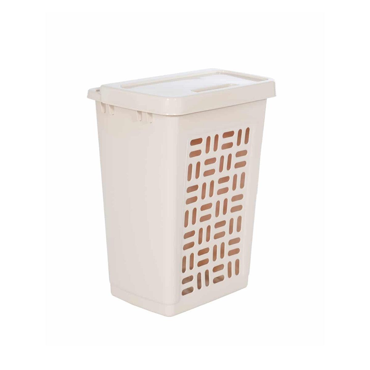 Wäschesammler/Wäschebox 60 Liter, 44 x 35 x 61cm | creme 