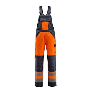 MASCOT® unisex Warnschutz-Latzhose Gosford orange, schwarzblau Größe 52