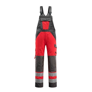 MASCOT® unisex Warnschutz-Latzhose Gosford rot, dunkelanthrazit Größe 106