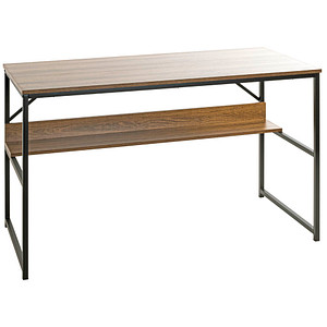 HAKU Möbel Schreibtisch schwarz, eiche rechteckig Wangen-Gestell schwarz 120,0 x 60,0 cm
