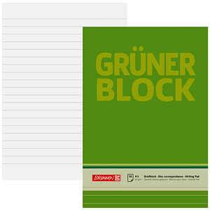 BRUNNEN Briefblöcke Grüner Block DIN A5 liniert