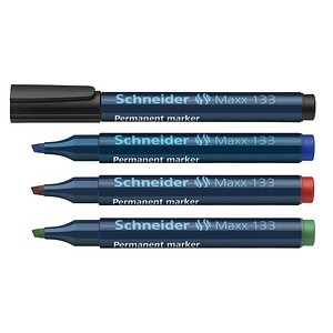 4 Schneider Maxx 133 Permanentmarker farbsortiert 1,0 - 4,0 mm