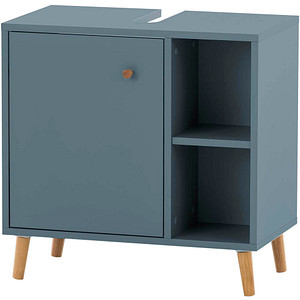 MÖBELPARTNER Waschtischunterschrank ohne Waschbecken Bjarne blaugrau 60,2 x 33,1 x 59,3 cm