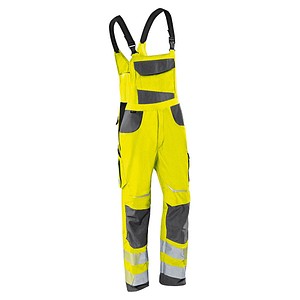 KÜBLER® unisex Warnschutz-Latzhose REFLECTIQ warngelb, anthrazit Größe 46