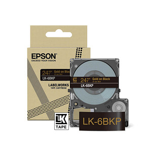 EPSON Schriftband LK LK-6BKP C53S672096, 24 mm gold auf schwarz