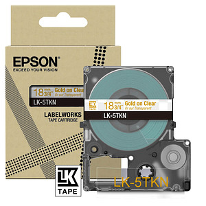 EPSON Schriftband LK LK-5TKN C53S672097, 18 mm gold auf transparent