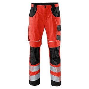 KÜBLER® unisex Warnschutzhose REFLECTIQ rot, schwarz Größe 60