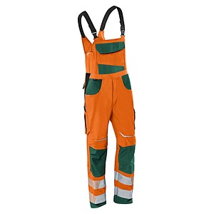 KÜBLER® unisex Warnschutz-Latzhose REFLECTIQ orange, moosgrün Größe 54